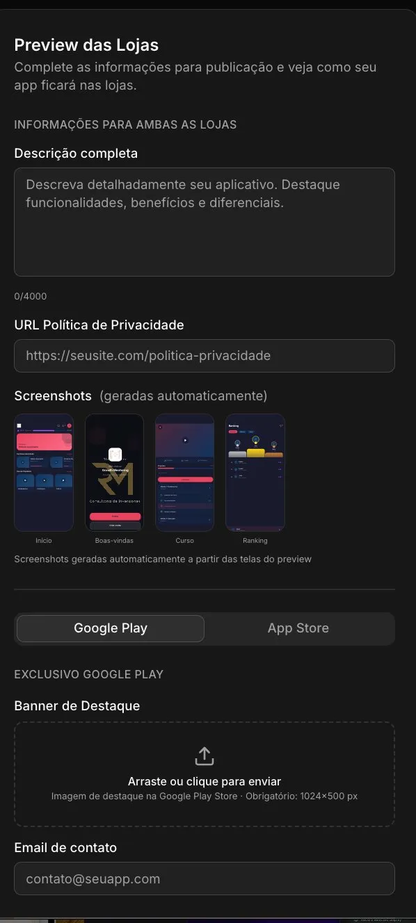 Preview das Lojas