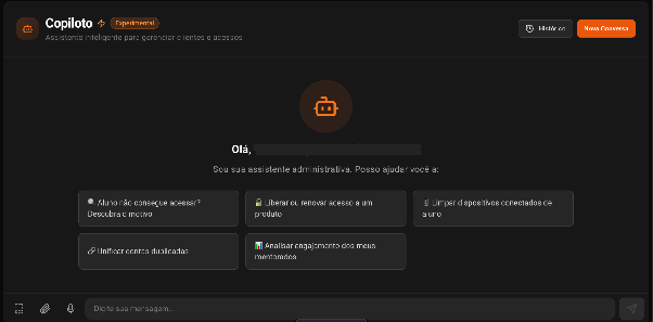 Interface do Copiloto
